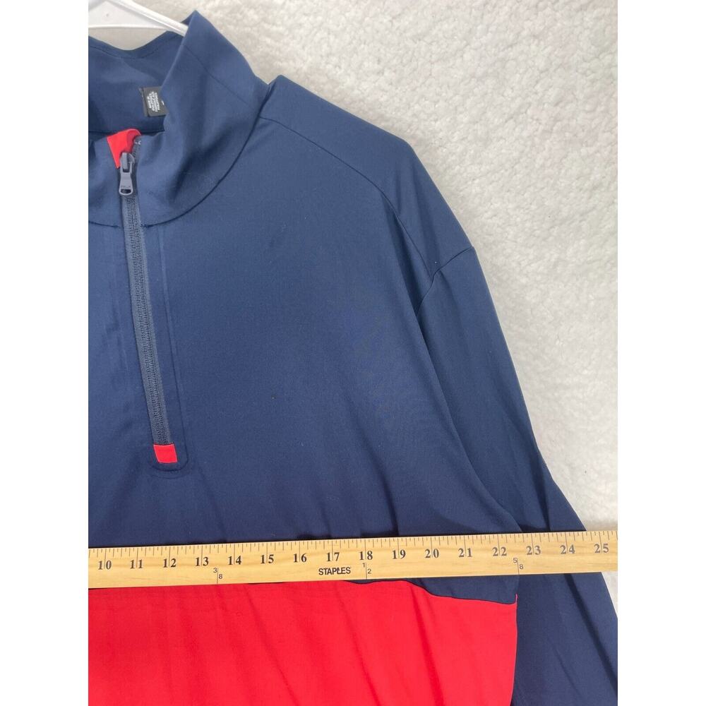 RLX Ralph Lauren Peached‎ Jersey Half Zip Men’s Size XL Blue Red Mid Layer - Picture 4 of 8
